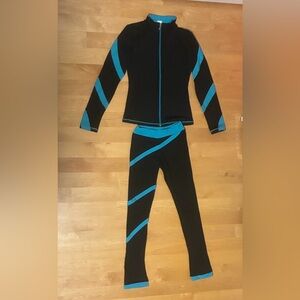 Black and Blue Youth figure skating and active wear set